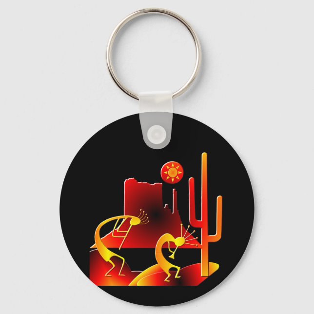 Desert Kokopelli Key Ring (Front)