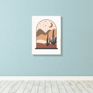 Desert Landscape, Arizona, Boho Abstract Art Canvas Print
