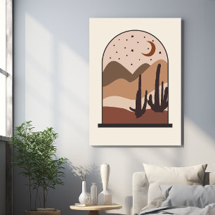 Desert Landscape, Arizona, Boho Abstract Art Canvas Print