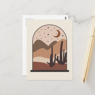 Desert Landscape, Arizona, Boho Abstract Art Postcard