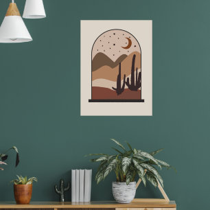 Desert Landscape, Arizona, Boho Abstract Art Poster