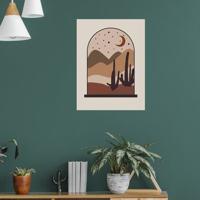 Desert Landscape, Arizona, Boho Abstract Art Poster (Living Room 1)