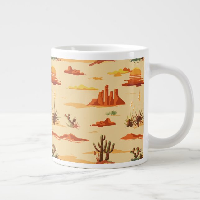 Desert Landscape Arizona Pattern Large Coffee Mug (Right)