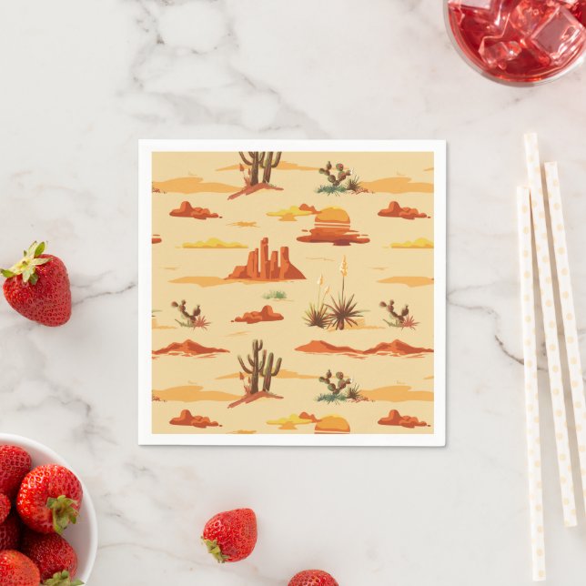 Desert Landscape Arizona Pattern Napkin (Insitu)