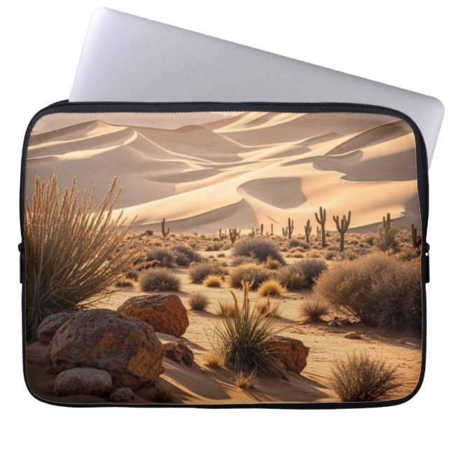 Desert landscape at sunset laptop sleeve (Front)