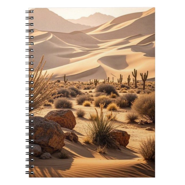Desert landscape at sunset notebook (Front)