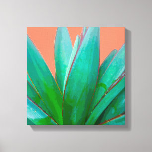 Desert Landscape Botanical Green Agave Canvas Print