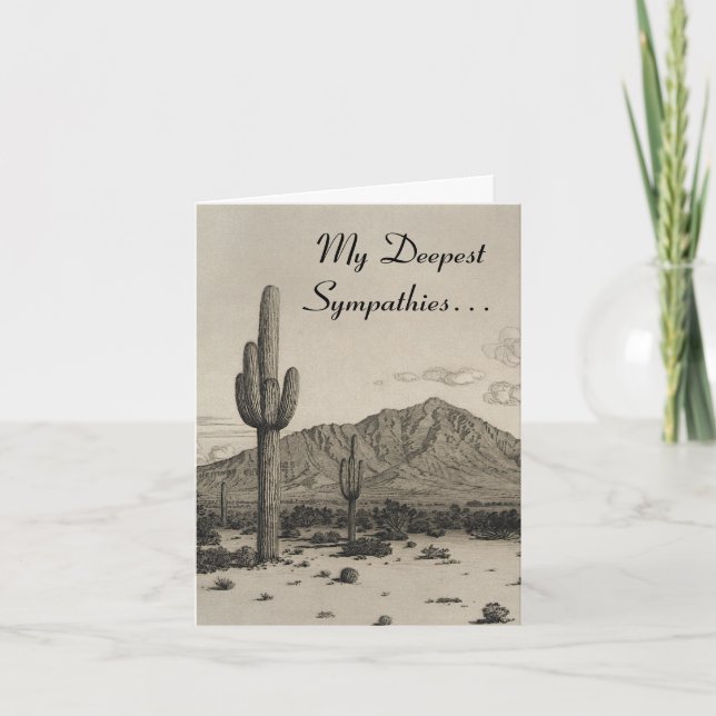 Desert Landscape, Funeral Sympathy Card (Front)