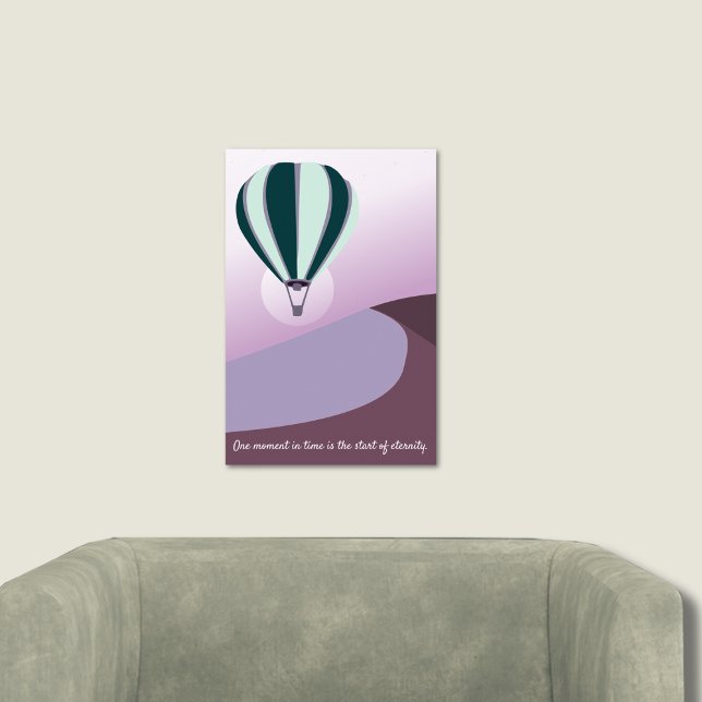 Desert Landscape Green and Purple Art Poster (Desert Landscape Green and Purple Art Poster)