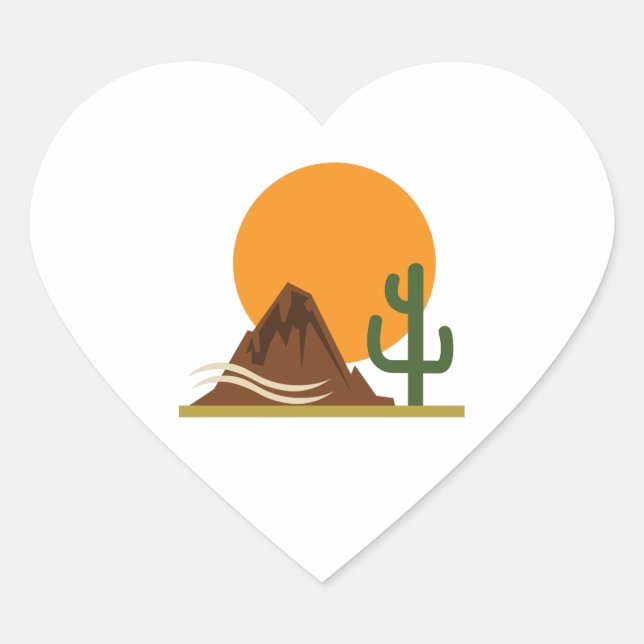 DESERT LANDSCAPE HEART STICKER (Front)