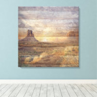 Desert Landscape Monument Valley And Cloudy Sky
