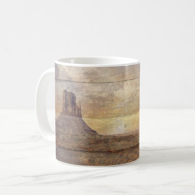 Desert Landscape Monument Valley And Cloudy Sky Coffee Mug (Front Left)