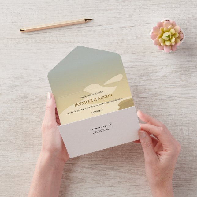  Desert Landscape Wedding All In One Invitation (Video)