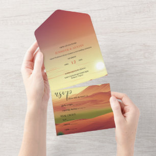  Desert Landscape Wedding All In One Invitation