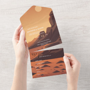  Desert Landscape Wedding All In One Invitation