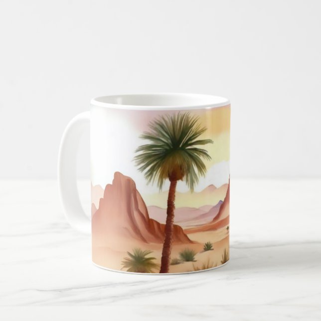 Desert Landscape with Date Palms Coffee Mug (Front Left)