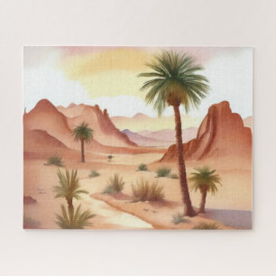 Desert Landscape with Date Palms Jigsaw Puzzle