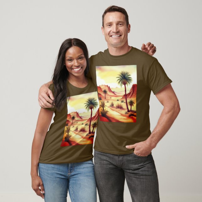 Desert Landscape with Date Palms T-Shirt (Unisex)