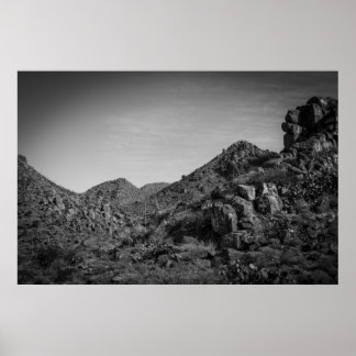desert landscape with graffiti poster