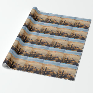 Desert Landscape with Waving Shadow Photo Wrapping Paper