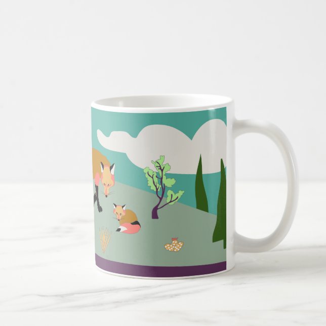 Desert Life: fox and kits mug art (Right)