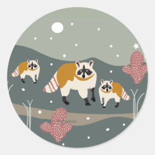 Desert Life racoon sticker for packages