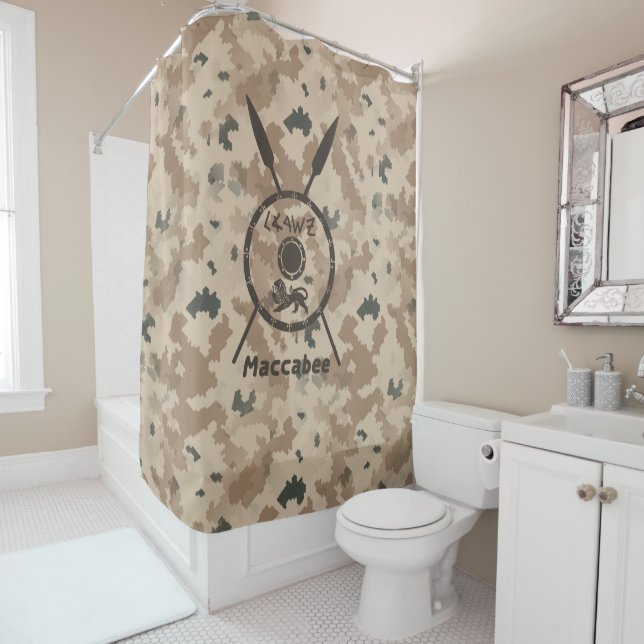 Desert Maccabee Shield And Spears Shower Curtain (In Situ)