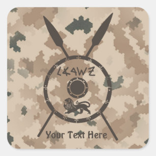 Desert Maccabee Shield And Spears Square Sticker
