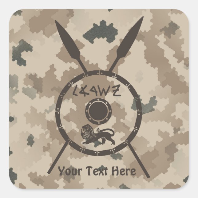 Desert Maccabee Shield And Spears Square Sticker (Front)