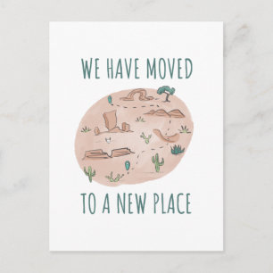 Desert Map We Moved Announcement Postcard