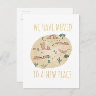 Desert Map We Moved Announcement Postcard
