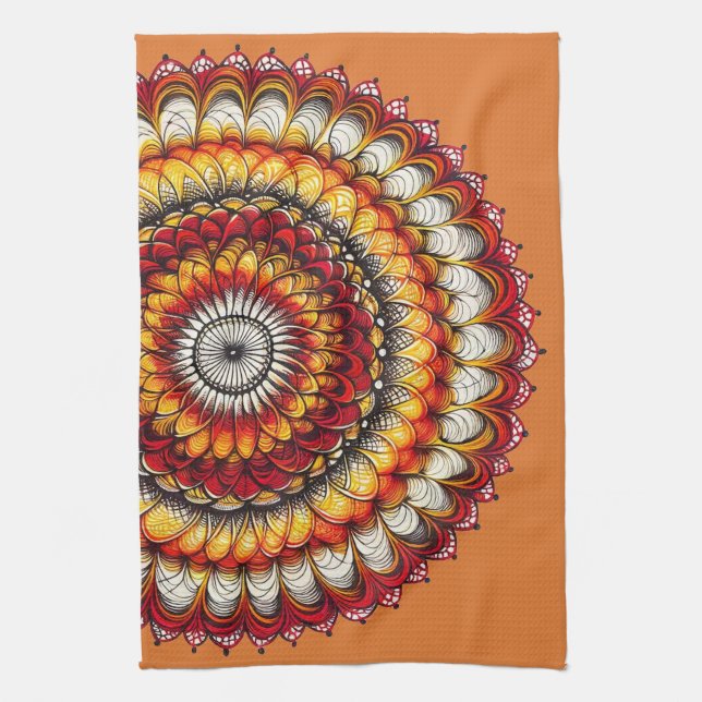 Desert Medallion - Abstract  Tea Towel (Vertical)