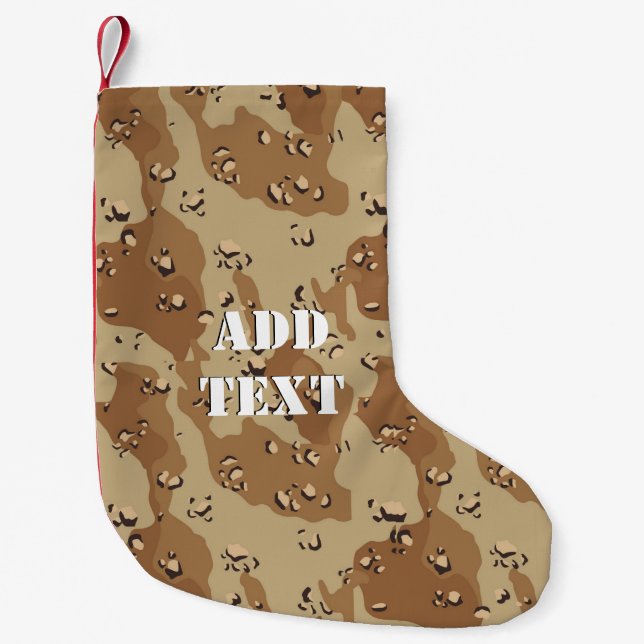 Desert Military Camouflage Pattern Small Christmas Stocking (Front)