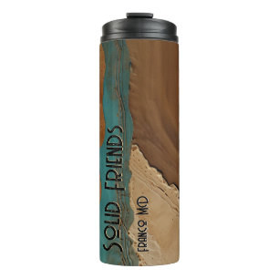 Desert Mirage Dune Oasis Earthy Bronze Text Thermal Tumbler