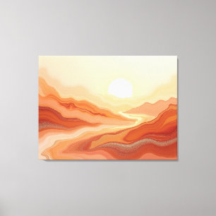 Desert Mirage – Warm Earth Fluid 40"x32" Abstract Canvas Print
