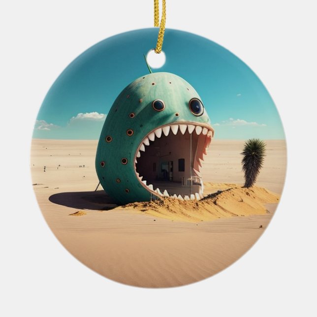 Desert monster house ceramic tree decoration (Front)