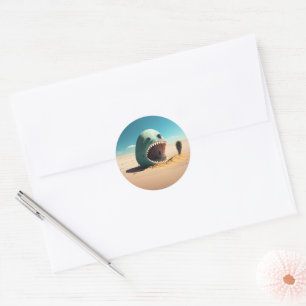 Desert monster house classic round sticker