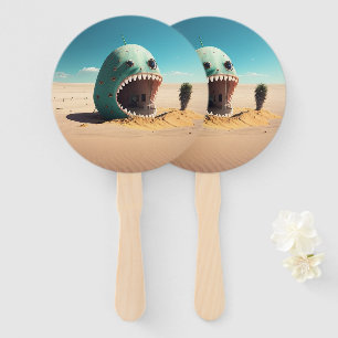 Desert monster house hand fan