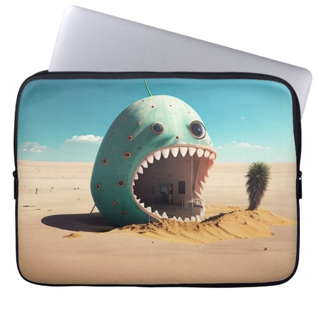 Desert monster house laptop sleeve (Front)