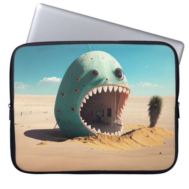 Desert monster house laptop sleeve (Front)