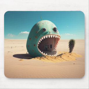 Desert monster house mouse mat