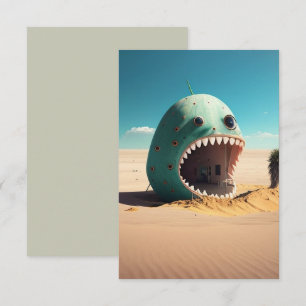 Desert monster house thank you card