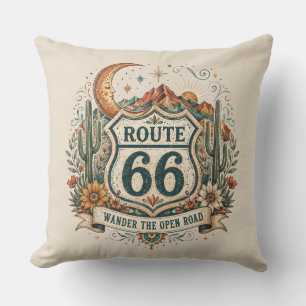 Desert Moon Mother Road Art Accent Cushion