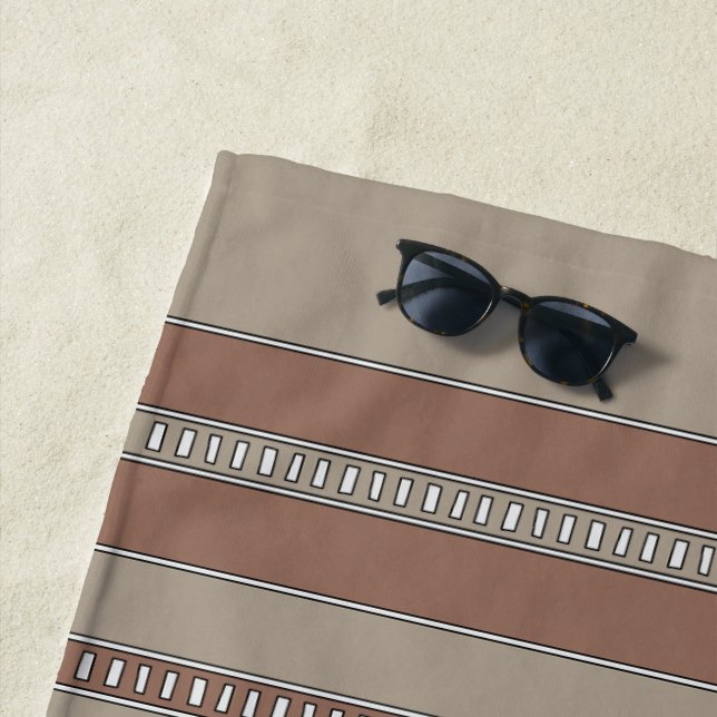 Desert Mosaic Stripes Beach Towel (In Situ)