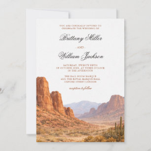 Desert Mountain Landscape Southwestern Wedding Invitation
