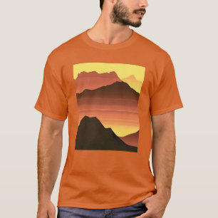 Desert Mountain Sunset Orange and Brown T-Shirt