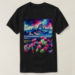 Desert Mountains Blooming Cactus Unisex T-Shirt