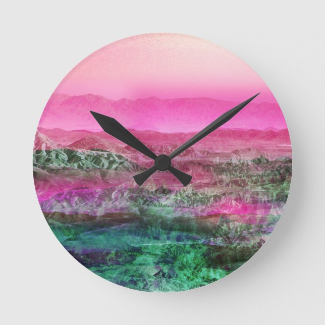 Desert Mountains Round Clock (Front)