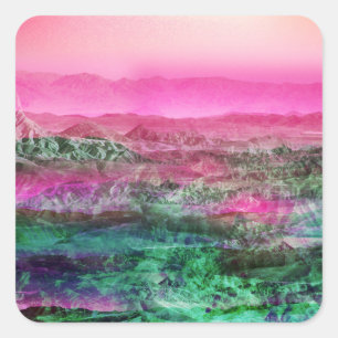 Desert Mountains Square Sticker