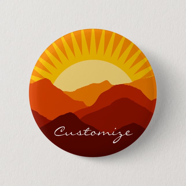 Desert Mountains Sunset Thunder_Cove 6 Cm Round Badge (Front)